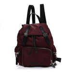 Nylon Medium Rucksack Backpack Burgundy Red