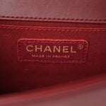 Lambskin Quilted Small Boy Flap Burgundy