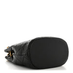 Lambskin Quilted Chaine Lettre Small Bucket Bag Black