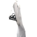 Calfskin Small Dior Vibe Zip Bowling Bag Black White