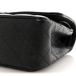 Caviar Quilted Medium Double Flap Black