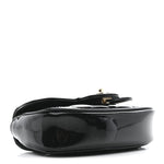 Patent Calfskin Quilted Mini Clutch Black