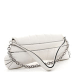 Nappa Vertical Matelasse Medium Maxi Horsebit Chain Shoulder Bag Mystic White