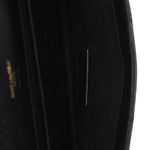 Grain De Poudre Matelasse Chevron Monogram Envelope Clutch Black