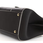 Grained Calfskin Bi-Color Brillant Mini Satchel Black