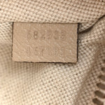 GG Supreme Monogram Textured Calfskin Web Retro Interlocking G Belt Bag Beige Mystic White Oatmeal