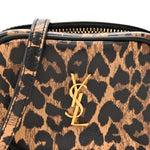 Calfskin Heart Leopard Print Monogram Baby Lou Camera Bag Toffee