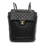 Lambskin Quilted Large Urban Spirit Backpack Black