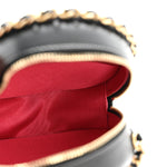 Lambskin Quilted Chain Around CC Round Clutch With Chain Black