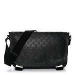 Imprime Monogram Medium Double Buckle Flap Messenger Bag Black