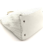 Lambskin Woven Dior Tote White