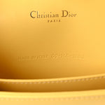 Calfskin Satin Bead Embroidery Lady Dior Clutch Gold Yellow