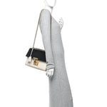 Guccissima Medium Padlock Shoulder Bag Black Mystic White