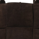 Suede Maxi Intrecciato Small Arco Tote Fondente