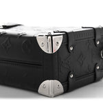 Calfskin Debossed Monogram Side Trunk Black