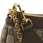GG Supreme Monogram Textured Dollar Calfskin Web Small Ophidia GG Handbag Beige Ebony New Acero