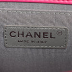 Velvet Quilted Small Boy Flap Fuchsia