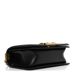 Lambskin Chevron Chain Stitched Small Boy Flap Black