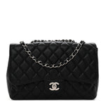 Caviar Quilted Jumbo Single Flap Black