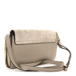 Suede Calfskin Small Faye Shoulder Bag Motty Grey