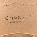 Caviar Quilted Jumbo Double Flap Beige