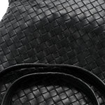 Nappa Intrecciato Flat Shoulder Bag Black