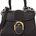 Grained Calfskin Bi-Color Brillant Mini Satchel Black