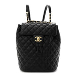 Lambskin Quilted Small Urban Spirit Backpack Black