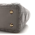 Lambskin Cannage Small Lucky Badges My Lady Dior Grey