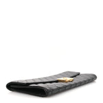 Metallic Aged Calfskin Quilted Paris Hamburg Clutch Black