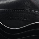 Sakai Be Green Calfskin Diagonal Stitched Blondie Wallet on Chain Black