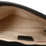 Pebbled Calfskin Small Soho Flap Crossbody Black