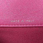 Patent Lambskin Quilted CC Hook Card Holder Pink