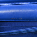 Lambskin Quilted Square Wallet On Chain WOC Blue