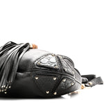 Calfskin Medium Indy Top Handle Hobo Black