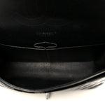 Patent Quilted Jumbo Double Flap Black