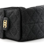 Washed Denim Quilted Mini Chanel 25 Handbag Black
