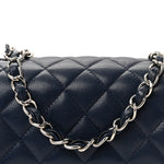 Caviar Quilted Mini Square Flap Navy
