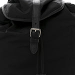 Nylon Grained Calfskin Watson Diaper Bag Black
