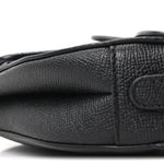 Grained Calfskin Mini Saddle Bag Black