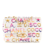 Sequin Logo CC Small Single Flap White Multicolor