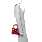 Patent Cannage Mini Lady Dior Red