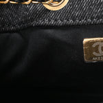 Washed Denim Quilted Mini Chanel 25 Handbag Black