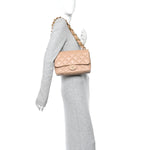 Lambskin Quilted Large CC Funky Town Flap Beige