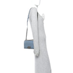 Lambskin Quilted Small Boy Flap Light Blue