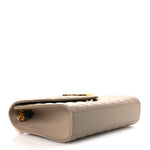 Grain De Poudre Textured Mixed Matelasse Medium Triquilt Monogram Satchel Dark Beige