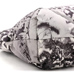Re-Nylon Padded Printed Medium Tote Bag Black White
