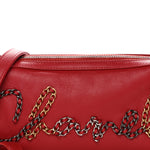 Calfskin Chain 20s Signature Bowling Bag Red
