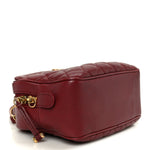 Calfskin Quilted CC Small Vanity Case Dark Red