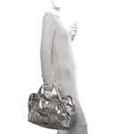 Metallic Calfskin Winnieford Satchel Silver